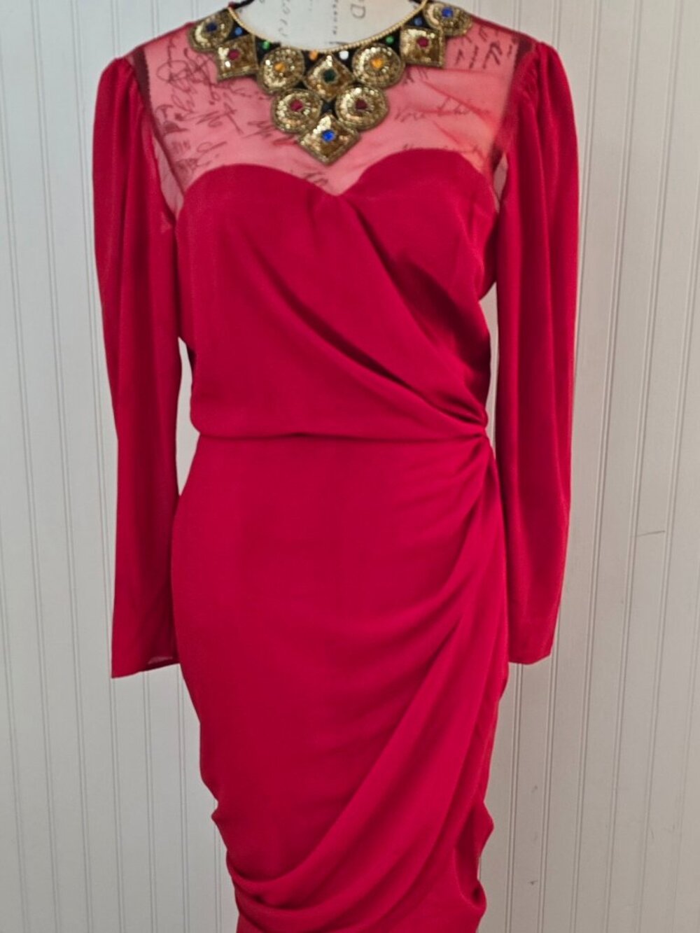 Red Chiffon Formal Dress